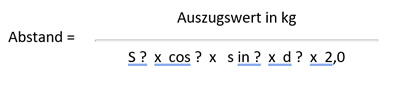 Auszugswert in kg